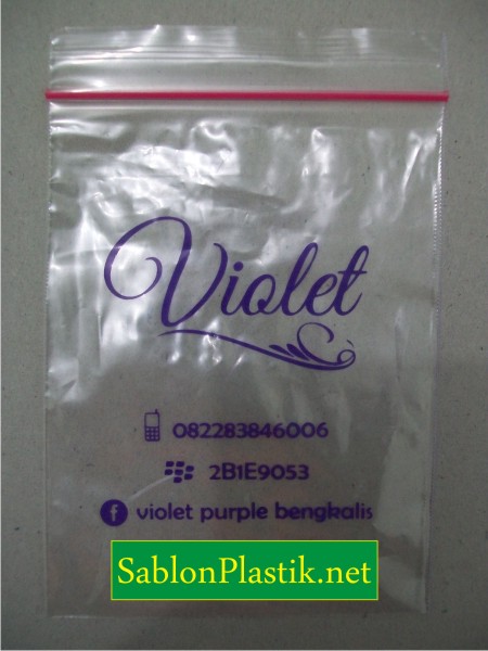Sablon Plastik Klip Bengkalis pesanan Violet