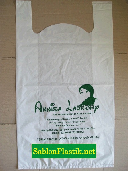 Sablon Plastik Kresek Tangerang pesanan Annisa Laundry