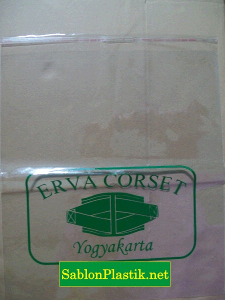 Sablon Plastik OPP Yogyakarta pesanan Erva Corset