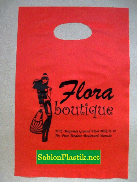 Sablon Plastik Plong Flora Boutique pesanan dari Minahasa Sulteng