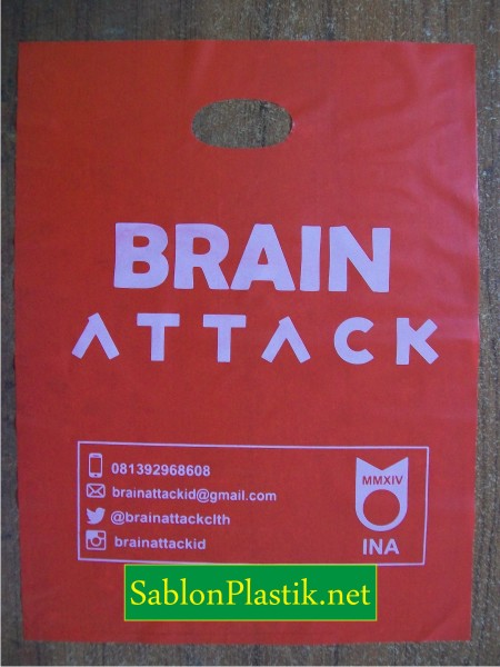 Sablon Plastik Plong Jogja pesanan Brain Attack