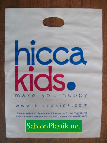 Sablon Plastik Plong Jogja pesanan Hicca Kids