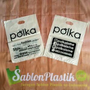 Sablon Plastik Plong Yogyakarta pesanan Polka