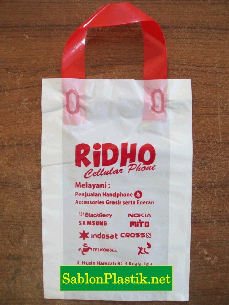 Sablon Plastik Cangklong Pangkalanbun pesanan Ridho Celullar