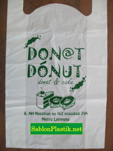 Sablon Plastik Kresek Mertro Lampung pesanan Donat-donut