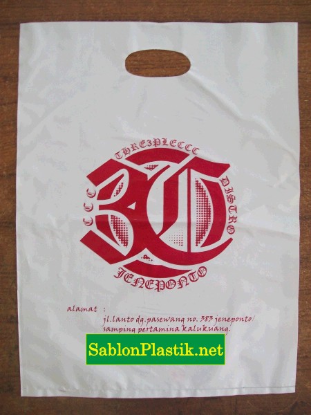 Sablon Plastik Plong Makassar pesanan 3C Distro