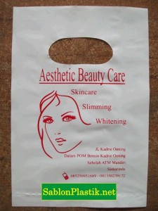 Sablon Plastik Plong Samarinda pesanan Aesthetic Beauty Care