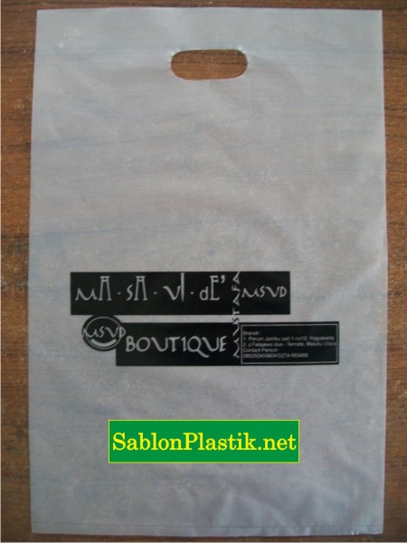 Sablon Plastik Plong Ternate pesanan MSVD Boutique